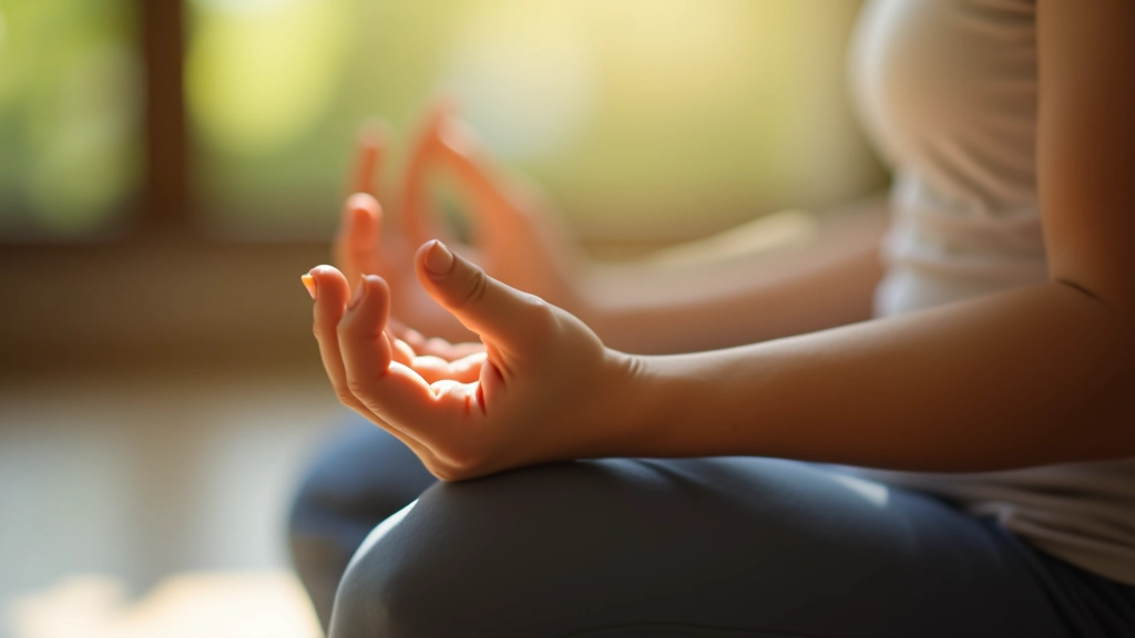 Mains en position de méditation montrant l'ancrage