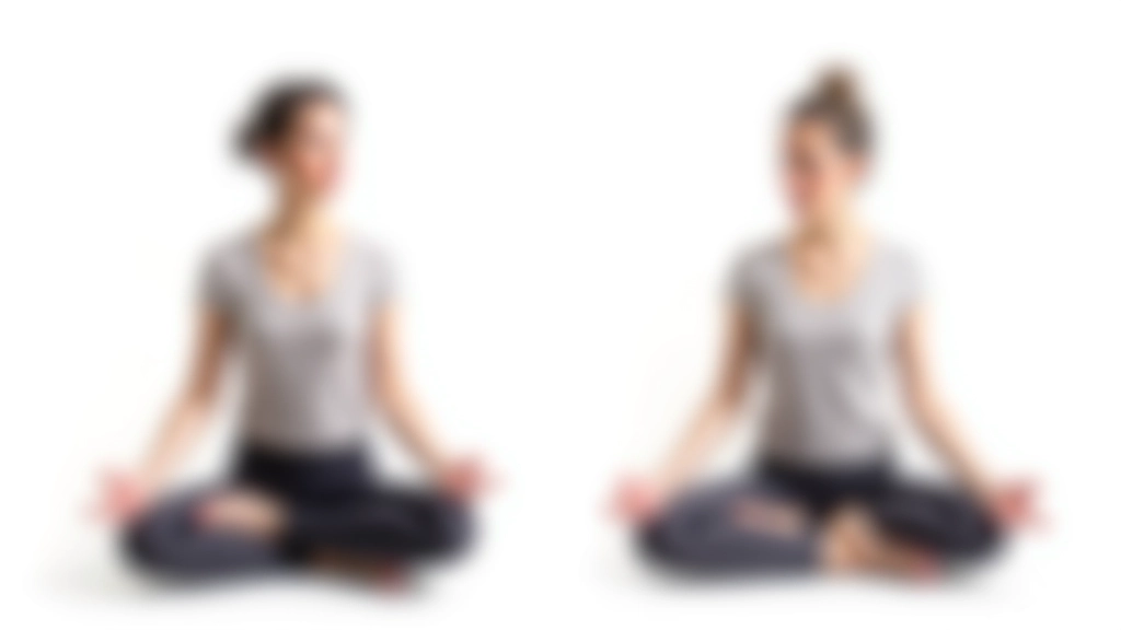 Comparaison de deux postures : une mauvaise posture avachie et une bonne posture alignée de méditation