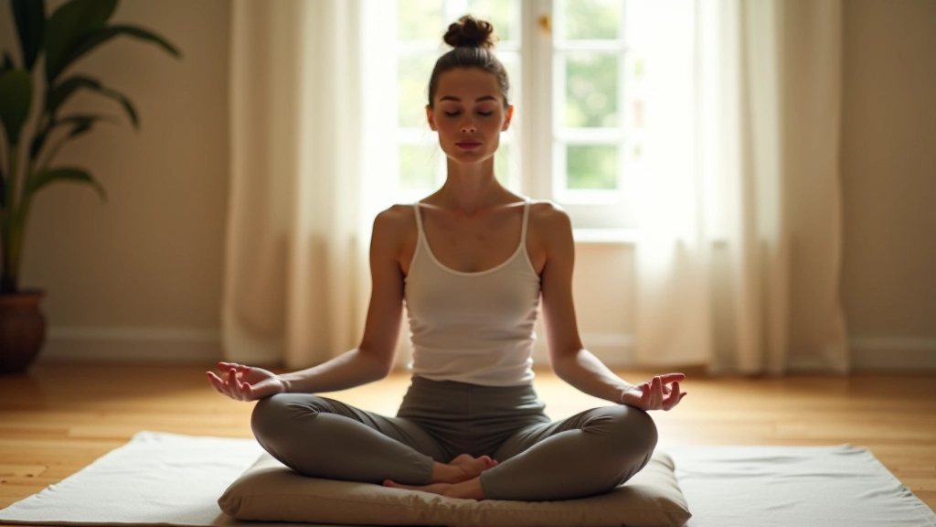 Personne en méditation assise dans une posture sereine